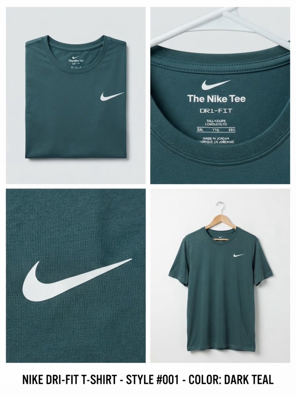 Nike Men's Short Sleeve Tee in Dark Teal with White Swoosh